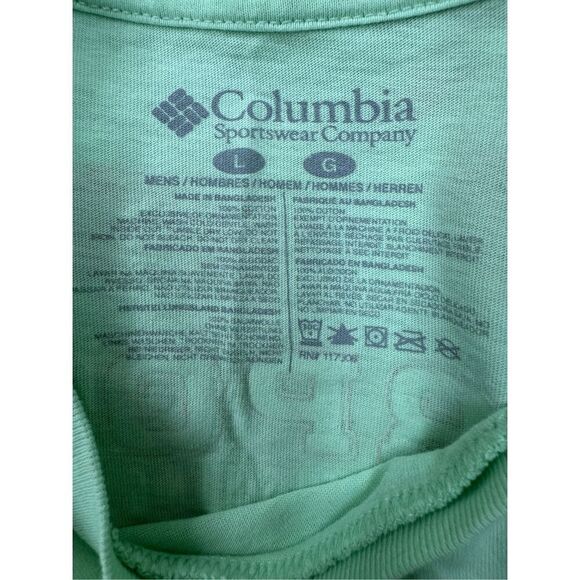 Columbia PFG Light Green Tarpon Fish Mens Short Sleeve Tee Size Large - Picture 4 of 5